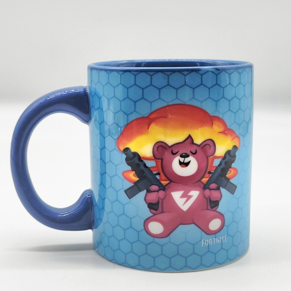 Fortnite Cuddle Team Leader Mug Blue Honeycomb Ceramic Spencers 2018 4.5" 18oz